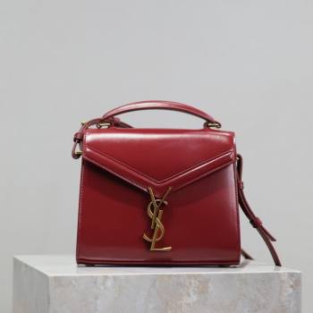 Saint Laurent Cassandre Mini Bag in Box Leather Red 2025 602716 (YY-250801091)