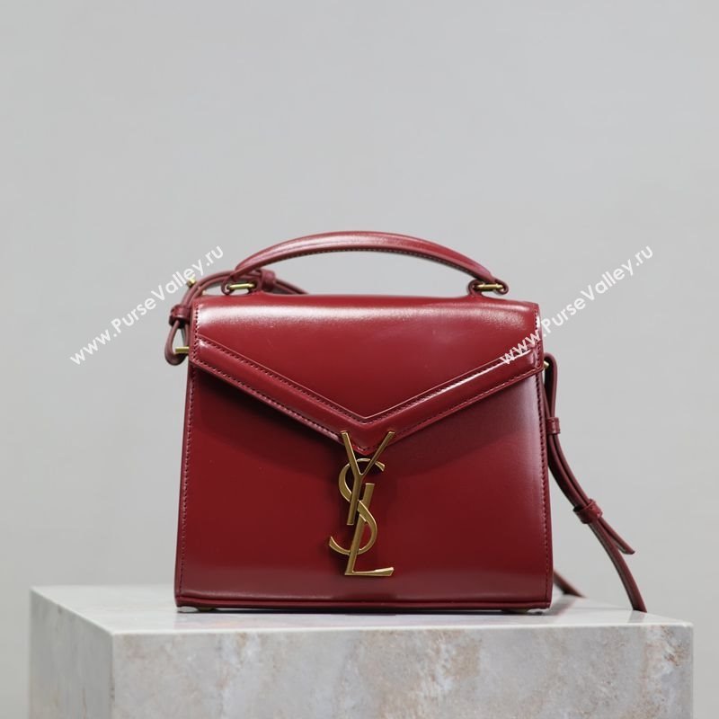 Saint Laurent Cassandre Mini Bag in Box Leather Red 2025 602716 (YY-250801091)