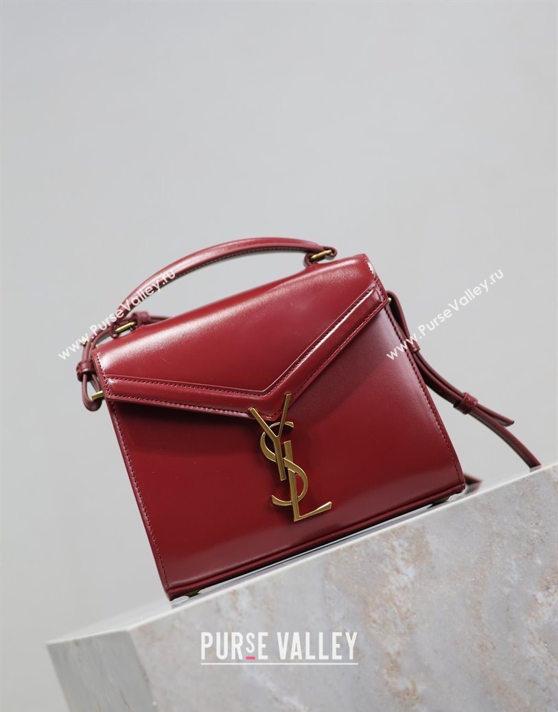 Saint Laurent Cassandre Mini Bag in Box Leather Red 2025 602716 (YY-250801091)
