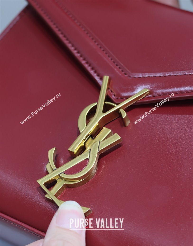 Saint Laurent Cassandre Mini Bag in Box Leather Red 2025 602716 (YY-250801091)
