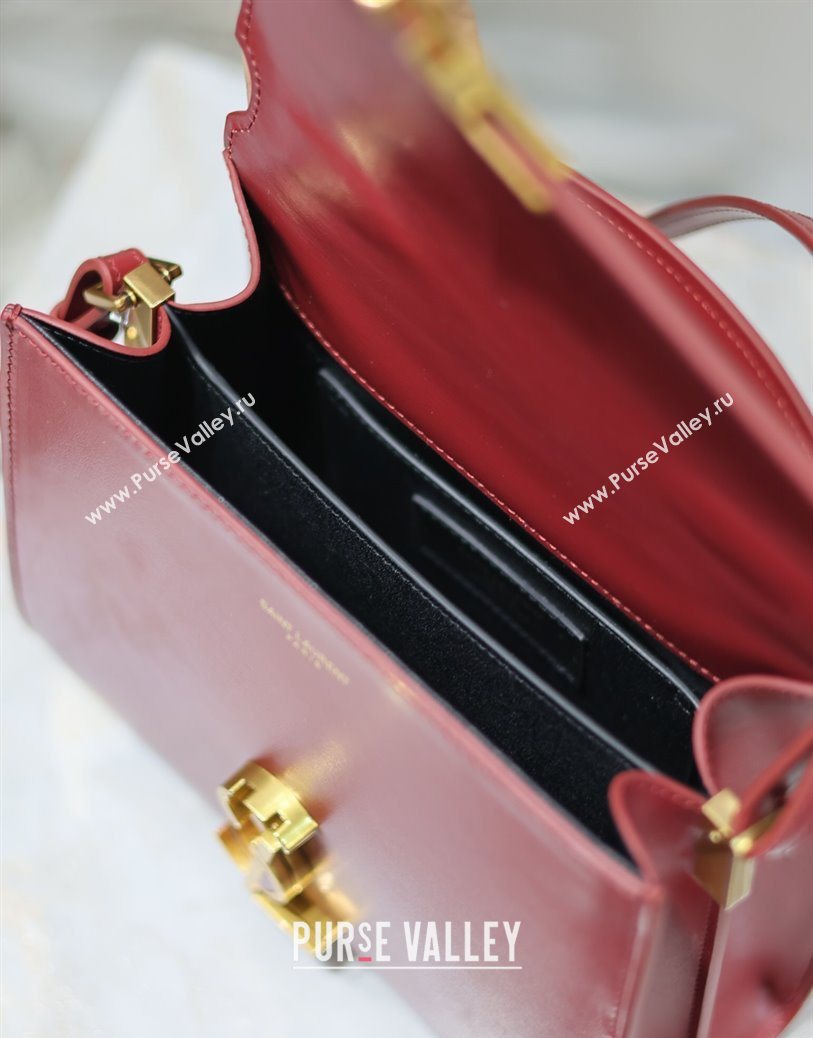 Saint Laurent Cassandre Mini Bag in Box Leather Red 2025 602716 (YY-250801091)