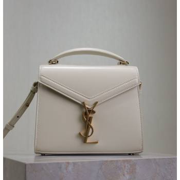 Saint Laurent Cassandre Mini Bag in Box Leather White 2025 602716 (YY-250801093)