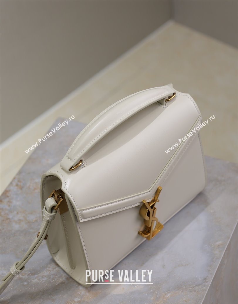 Saint Laurent Cassandre Mini Bag in Box Leather White 2025 602716 (YY-250801093)