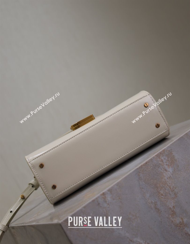 Saint Laurent Cassandre Mini Bag in Box Leather White 2025 602716 (YY-250801093)