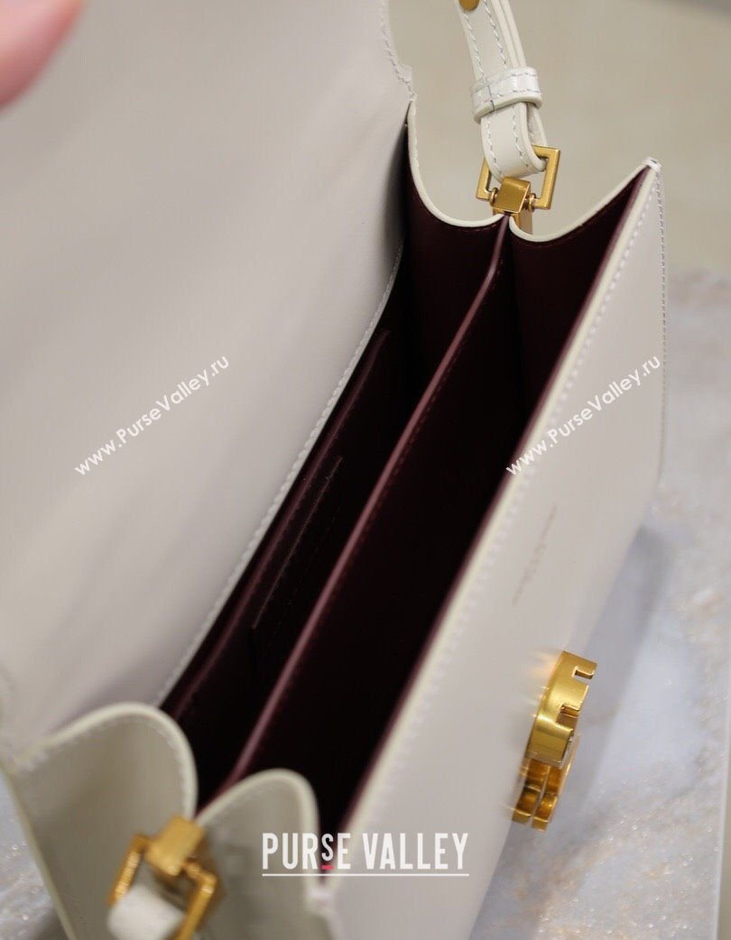 Saint Laurent Cassandre Mini Bag in Box Leather White 2025 602716 (YY-250801093)