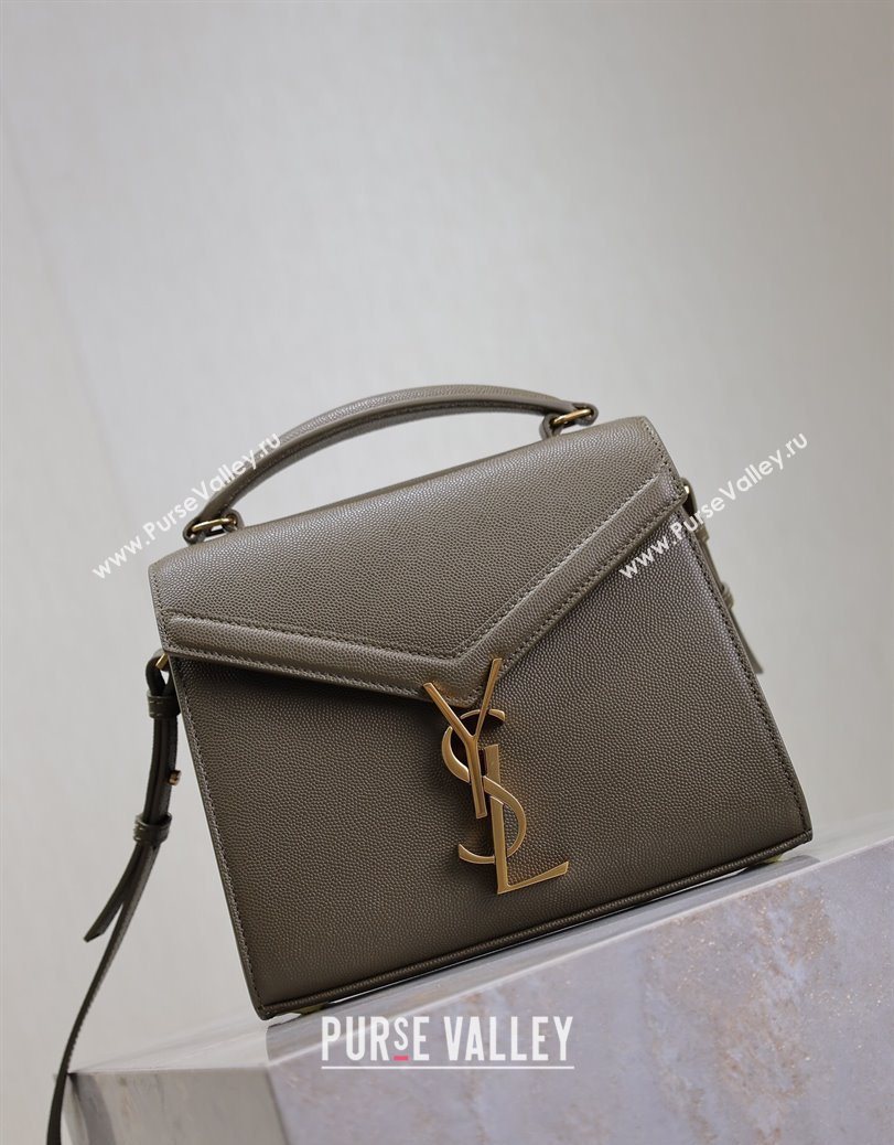 Saint Laurent Cassandre Mini Bag in Grained Leather Olive Green 2025 602716 (YY-250801094)