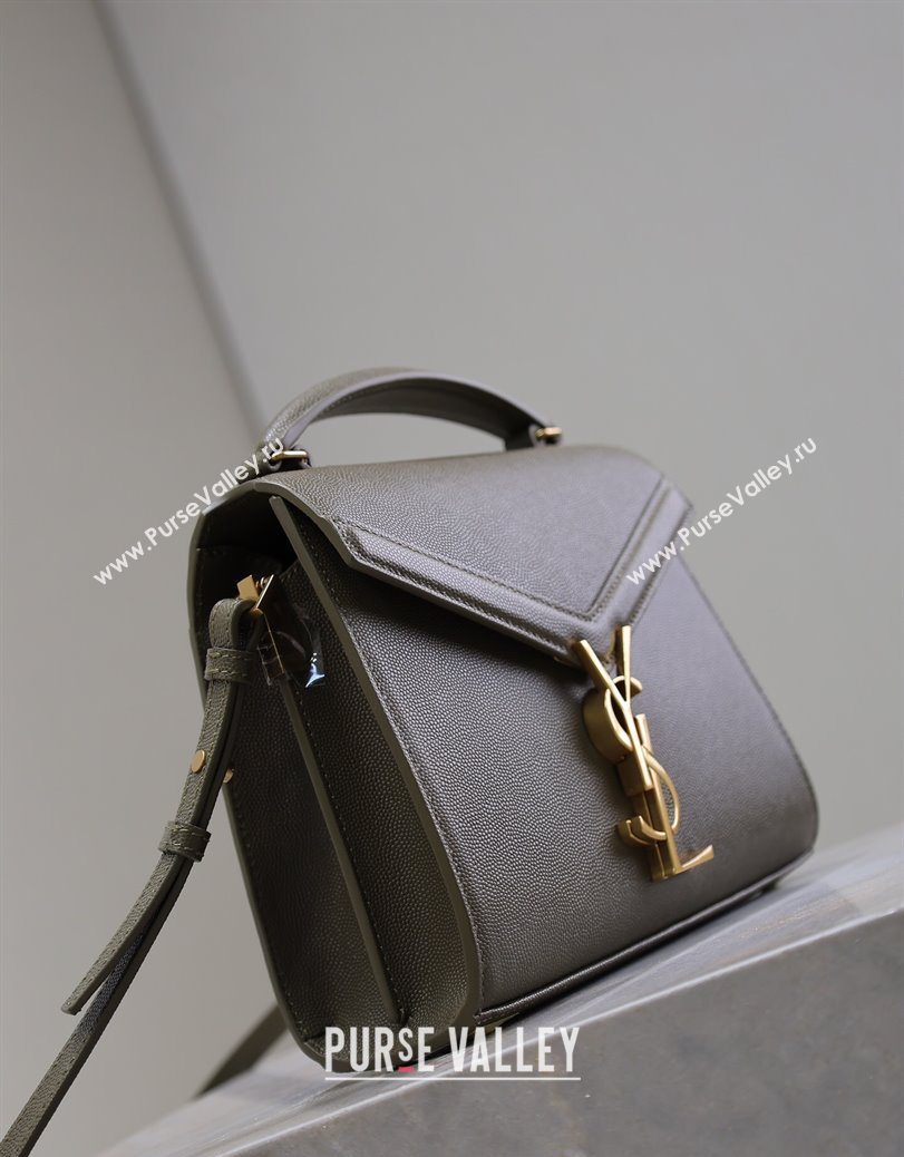 Saint Laurent Cassandre Mini Bag in Grained Leather Olive Green 2025 602716 (YY-250801094)
