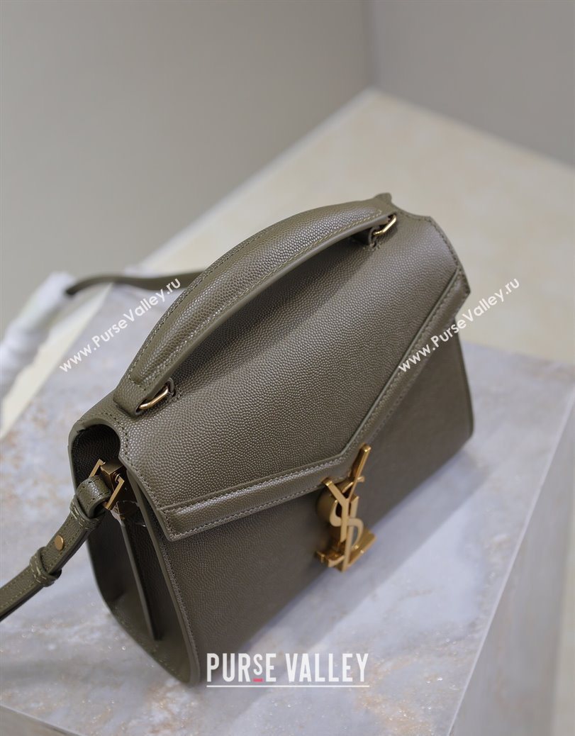 Saint Laurent Cassandre Mini Bag in Grained Leather Olive Green 2025 602716 (YY-250801094)