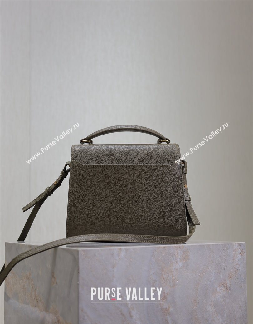 Saint Laurent Cassandre Mini Bag in Grained Leather Olive Green 2025 602716 (YY-250801094)