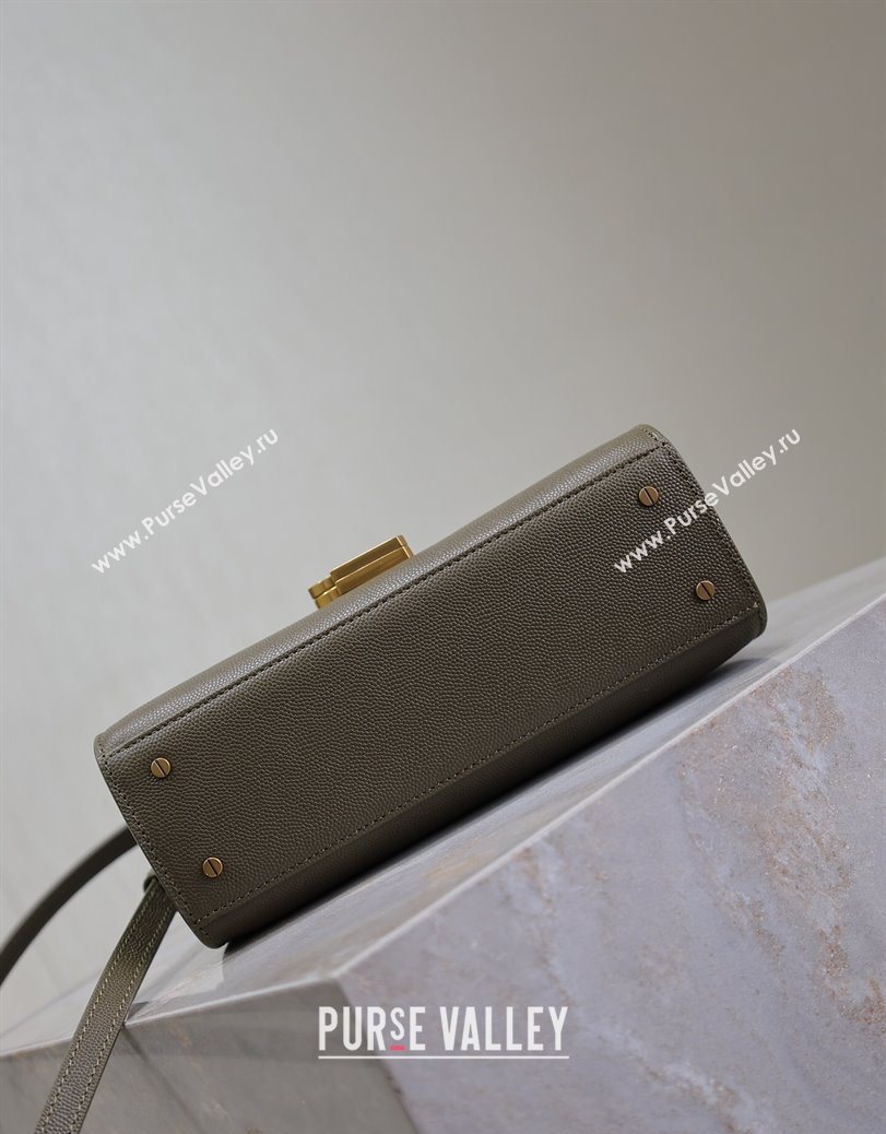 Saint Laurent Cassandre Mini Bag in Grained Leather Olive Green 2025 602716 (YY-250801094)