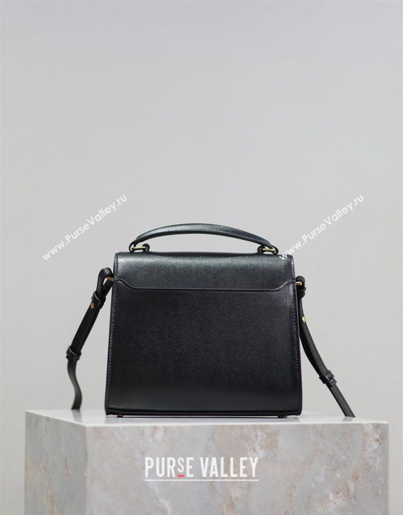 Saint Laurent Cassandre Mini Bag in Grained Leather Black 2025 602716 (YY-250801095)