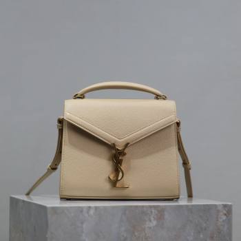 Saint Laurent Cassandre Mini Bag in Grained Leather Apricot 2025 602716 (YY-250801096)