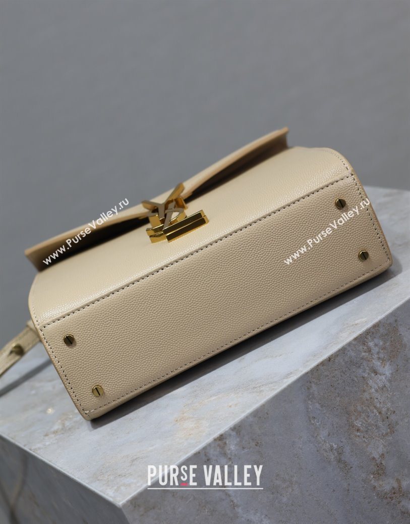Saint Laurent Cassandre Mini Bag in Grained Leather Apricot 2025 602716 (YY-250801096)