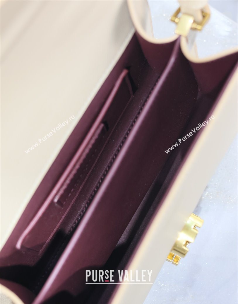 Saint Laurent Cassandre Mini Bag in Grained Leather Apricot 2025 602716 (YY-250801096)