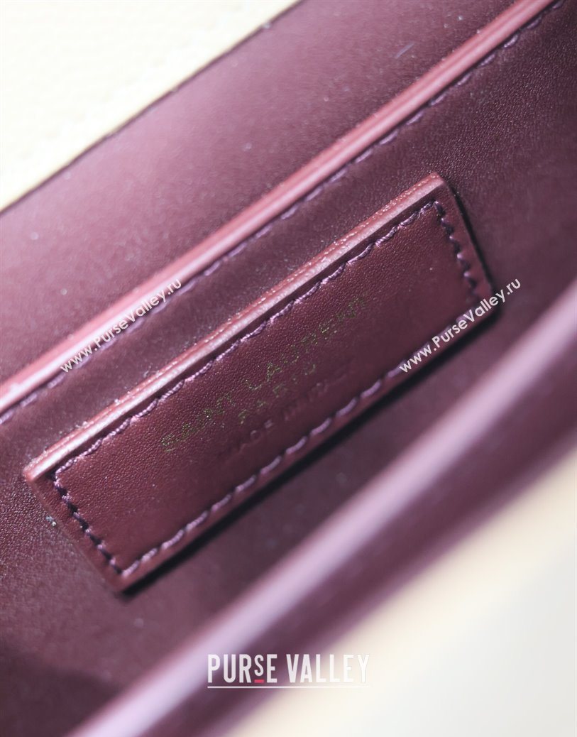 Saint Laurent Cassandre Mini Bag in Grained Leather Apricot 2025 602716 (YY-250801096)