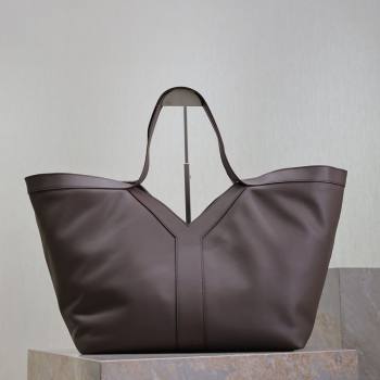 Saint Laurent Y Tote Bag in Leather Coffee 2025 817602 (YY-250802023)
