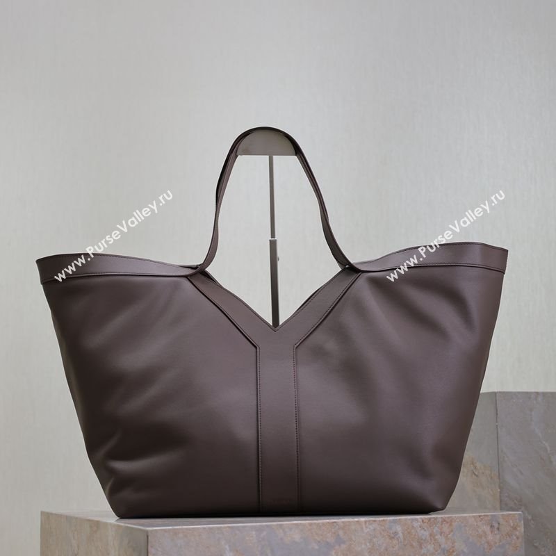 Saint Laurent Y Tote Bag in Leather Coffee 2025 817602 (YY-250802023)