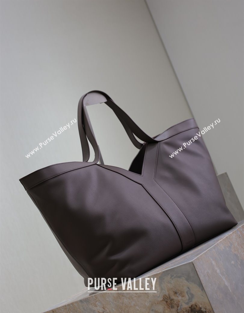 Saint Laurent Y Tote Bag in Leather Coffee 2025 817602 (YY-250802023)