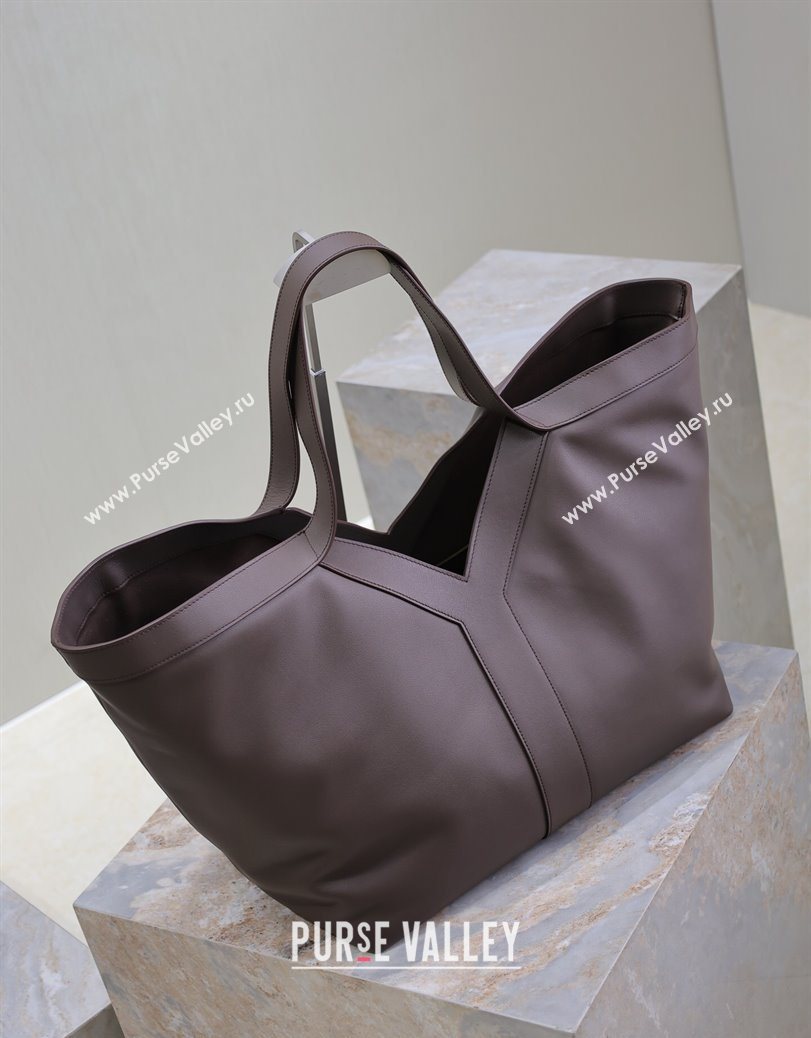 Saint Laurent Y Tote Bag in Leather Coffee 2025 817602 (YY-250802023)