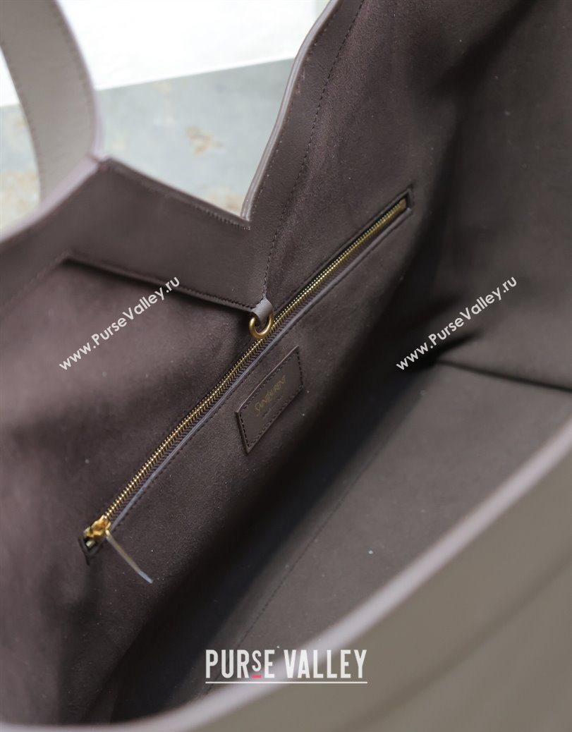 Saint Laurent Y Tote Bag in Leather Coffee 2025 817602 (YY-250802023)