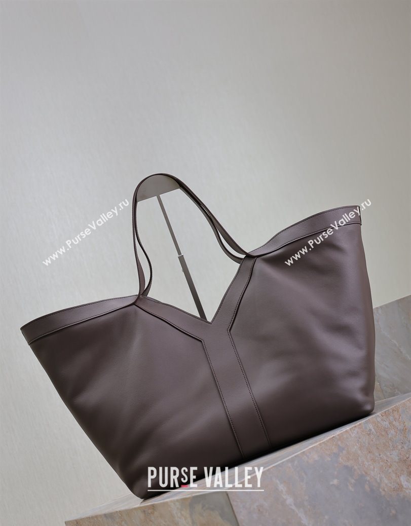 Saint Laurent Y Tote Bag in Leather Coffee 2025 817602 (YY-250802023)