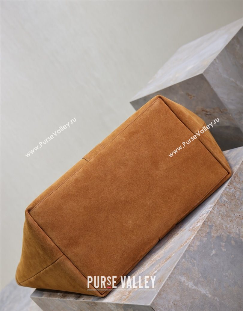 Saint Laurent Y Tote Bag in Suede Brown2 2025 817602 (YY-250802024)