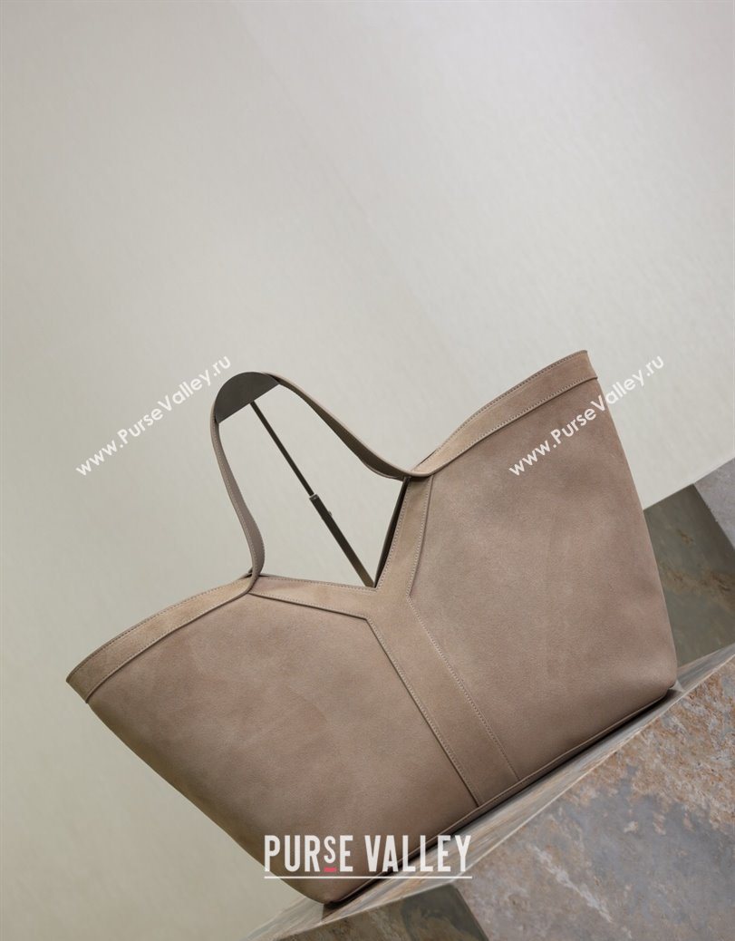 Saint Laurent Y Tote Bag in Suede Grey 2025 817602 (YY-250802025)