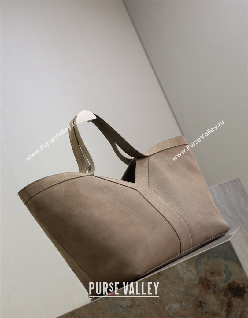 Saint Laurent Y Tote Bag in Suede Grey 2025 817602 (YY-250802025)