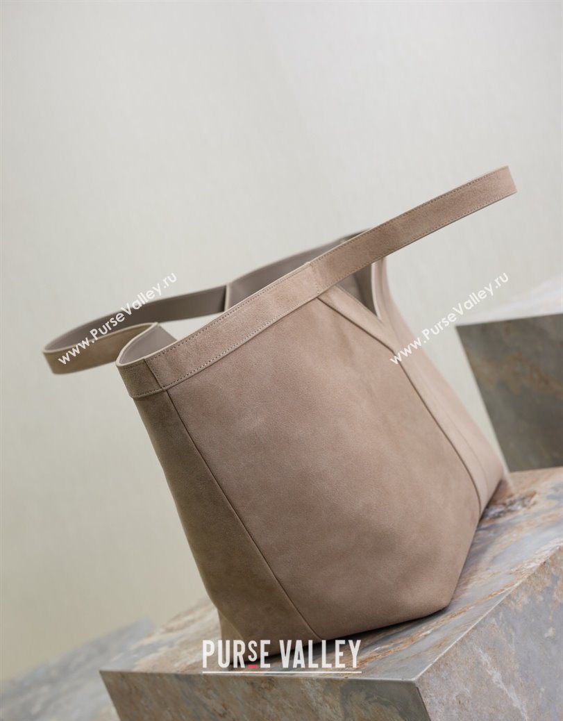 Saint Laurent Y Tote Bag in Suede Grey 2025 817602 (YY-250802025)