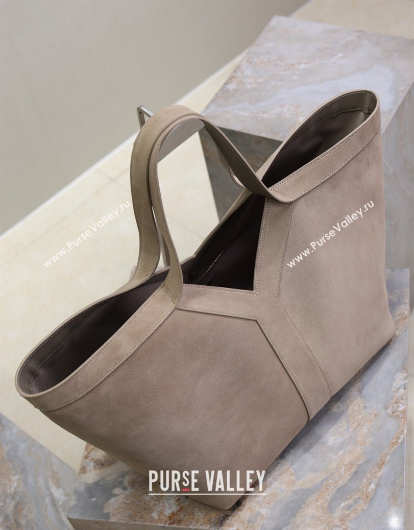 Saint Laurent Y Tote Bag in Suede Grey 2025 817602 (YY-250802025)