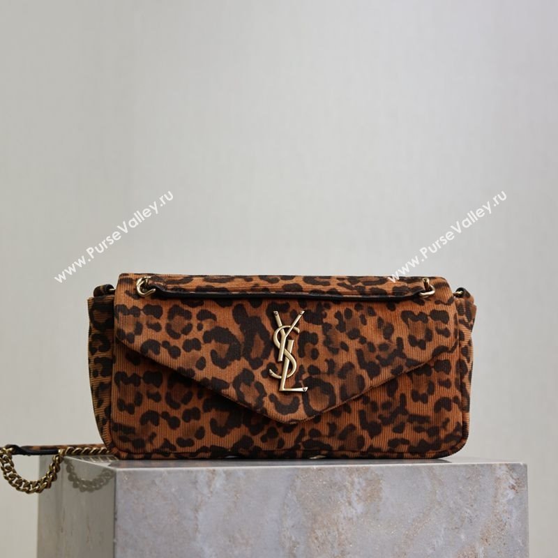 Saint Laurent Calypso Small Bag in Leopard Print Canvas 734153 Brown 2025 (YY-250802027)