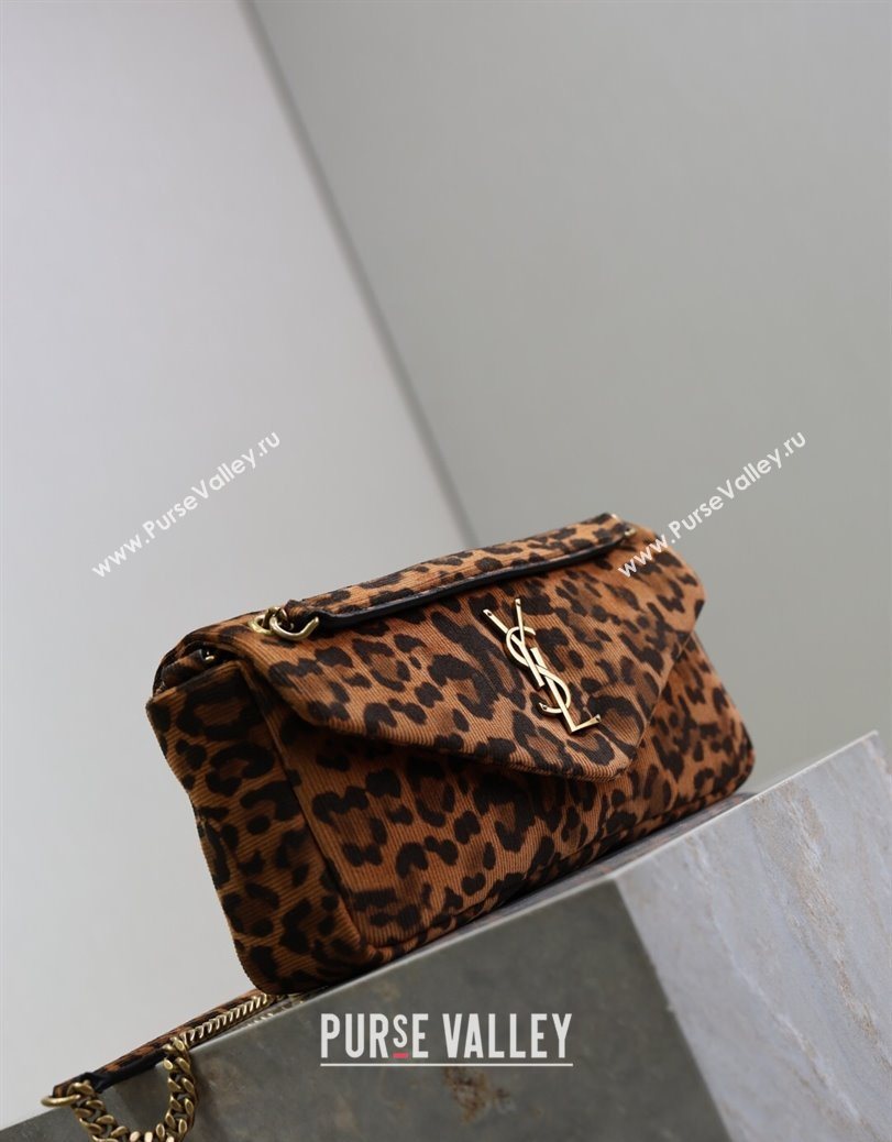 Saint Laurent Calypso Small Bag in Leopard Print Canvas 734153 Brown 2025 (YY-250802027)