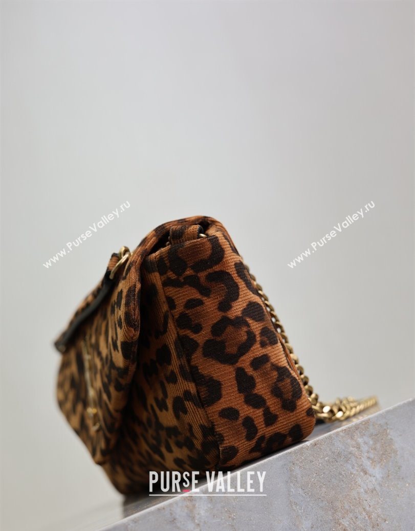Saint Laurent Calypso Small Bag in Leopard Print Canvas 734153 Brown 2025 (YY-250802027)