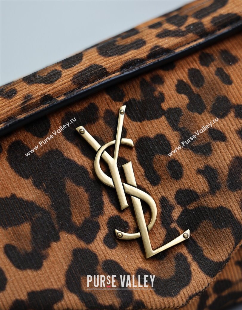 Saint Laurent Calypso Small Bag in Leopard Print Canvas 734153 Brown 2025 (YY-250802027)