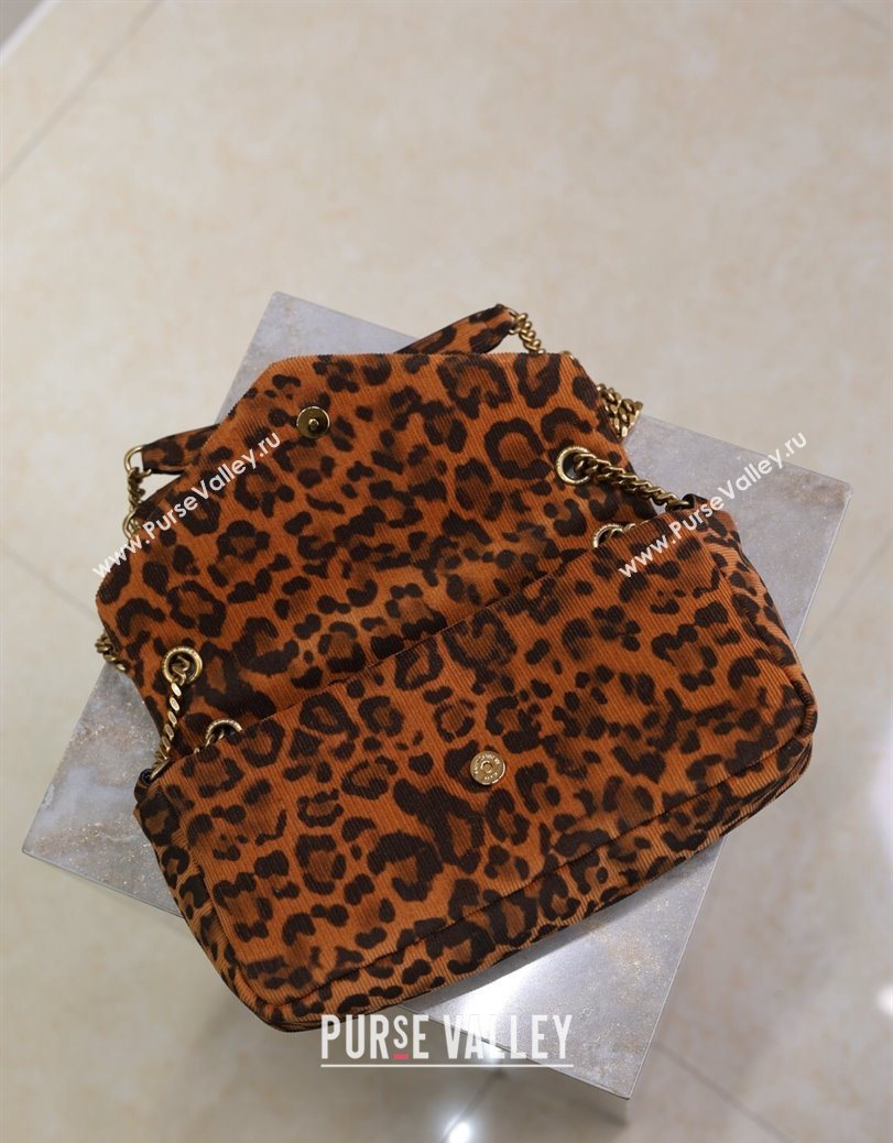 Saint Laurent Calypso Small Bag in Leopard Print Canvas 734153 Brown 2025 (YY-250802027)