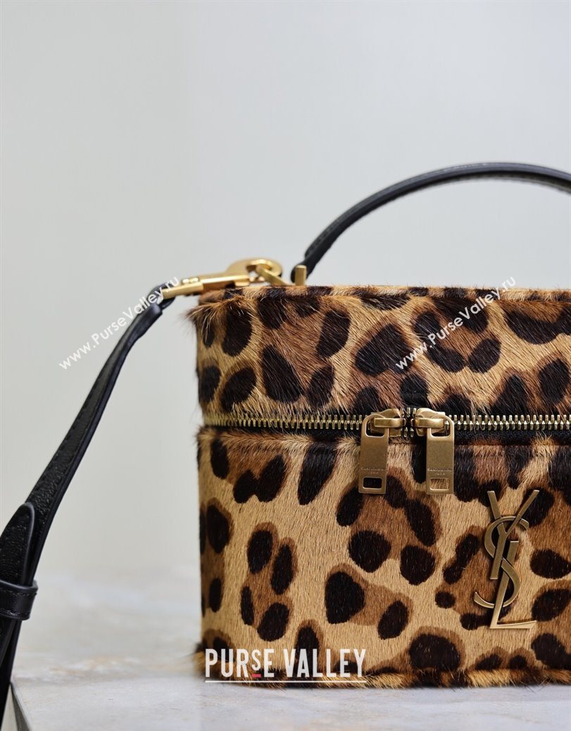 Saint Laurent Gaby Vanity Bag in in Leopard Print Pony Hair 2025 766731 (YY-250802028)