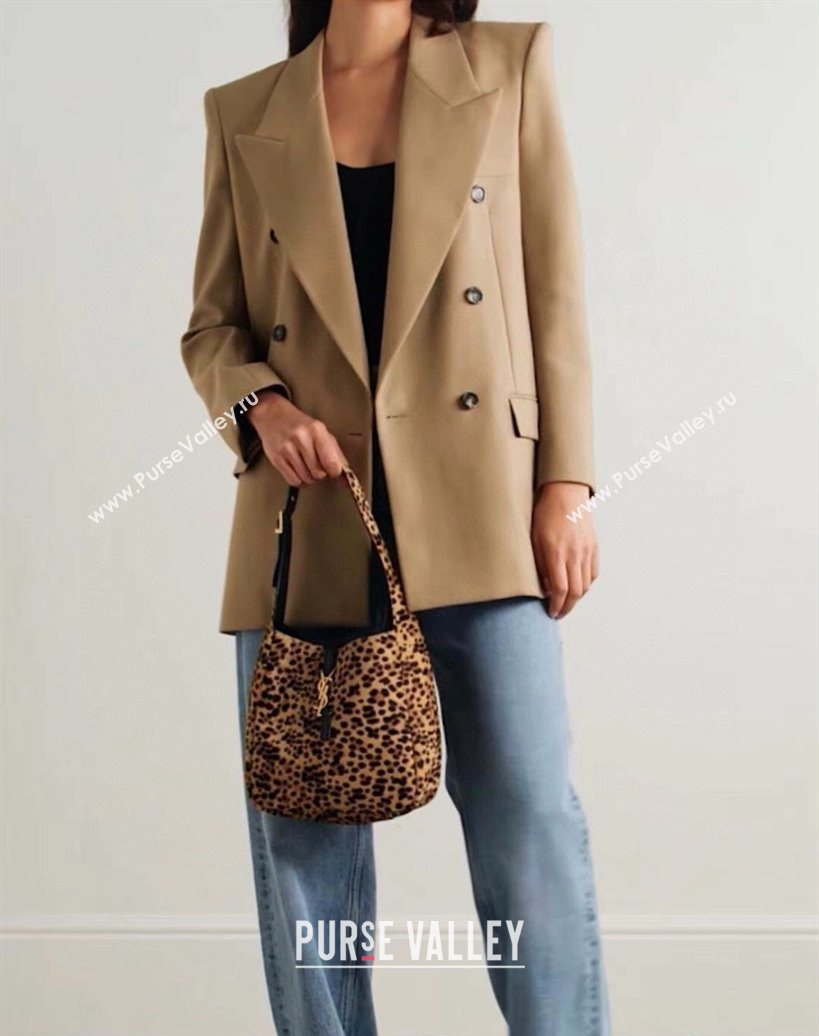 Saint Laurent LE 5 À 7 Supple Small Hobo Bag in Leopard Print Pony Hair 2025 713938 (YY-250802029)