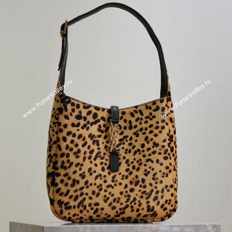 Saint Laurent LE 5 À 7 Supple Small Hobo Bag in Leopard Print Pony Hair 2025 713938 (YY-250802029)