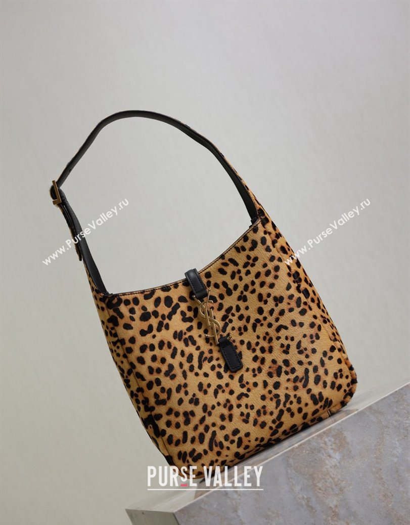 Saint Laurent LE 5 À 7 Supple Small Hobo Bag in Leopard Print Pony Hair 2025 713938 (YY-250802029)