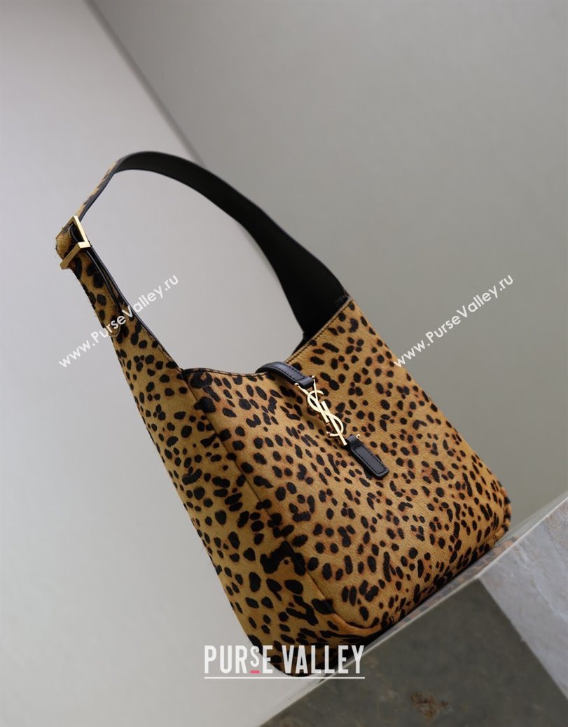 Saint Laurent LE 5 À 7 Supple Small Hobo Bag in Leopard Print Pony Hair 2025 713938 (YY-250802029)
