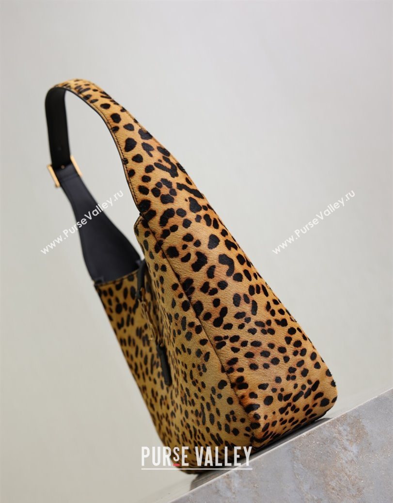 Saint Laurent LE 5 À 7 Supple Small Hobo Bag in Leopard Print Pony Hair 2025 713938 (YY-250802029)