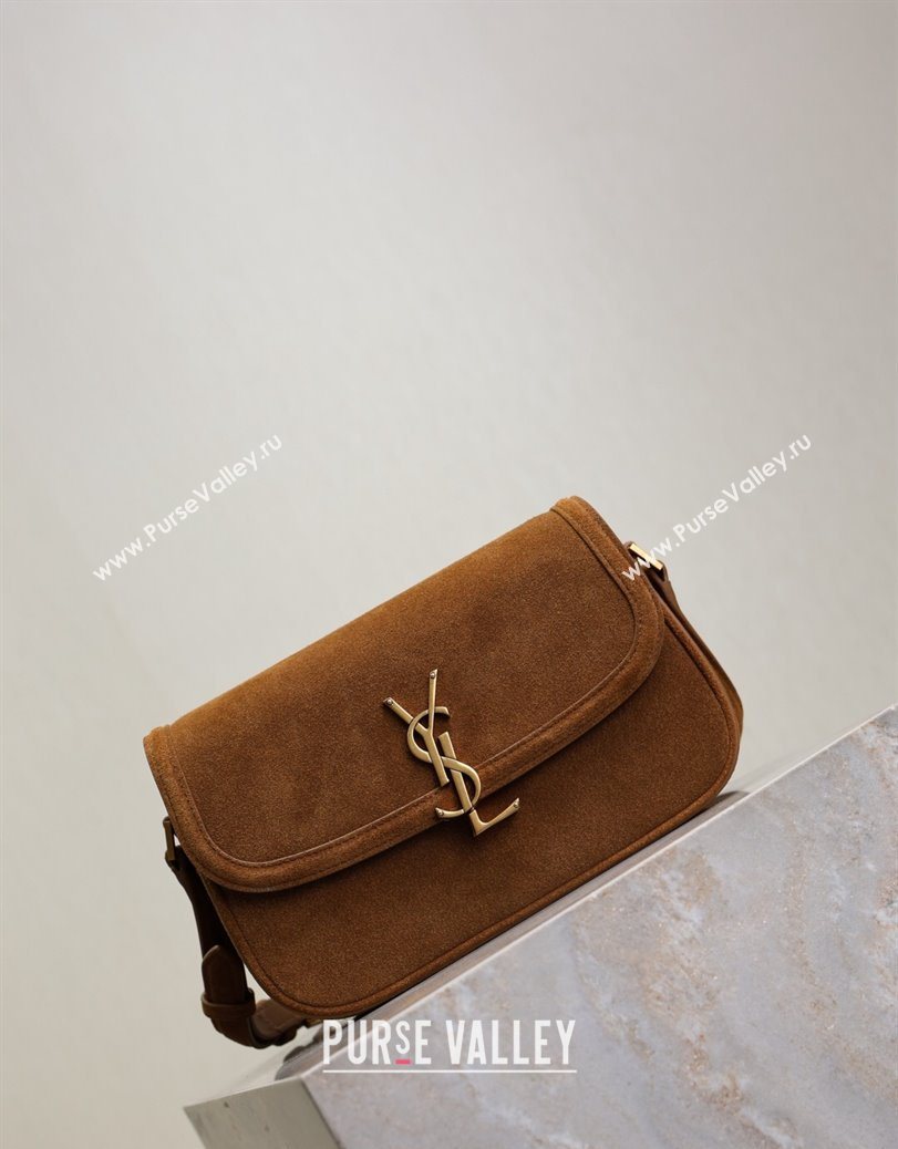 Saint Laurent Solferino Medium Bag in Suede Cognac Brown 2025 8323300 (YY-250801050)