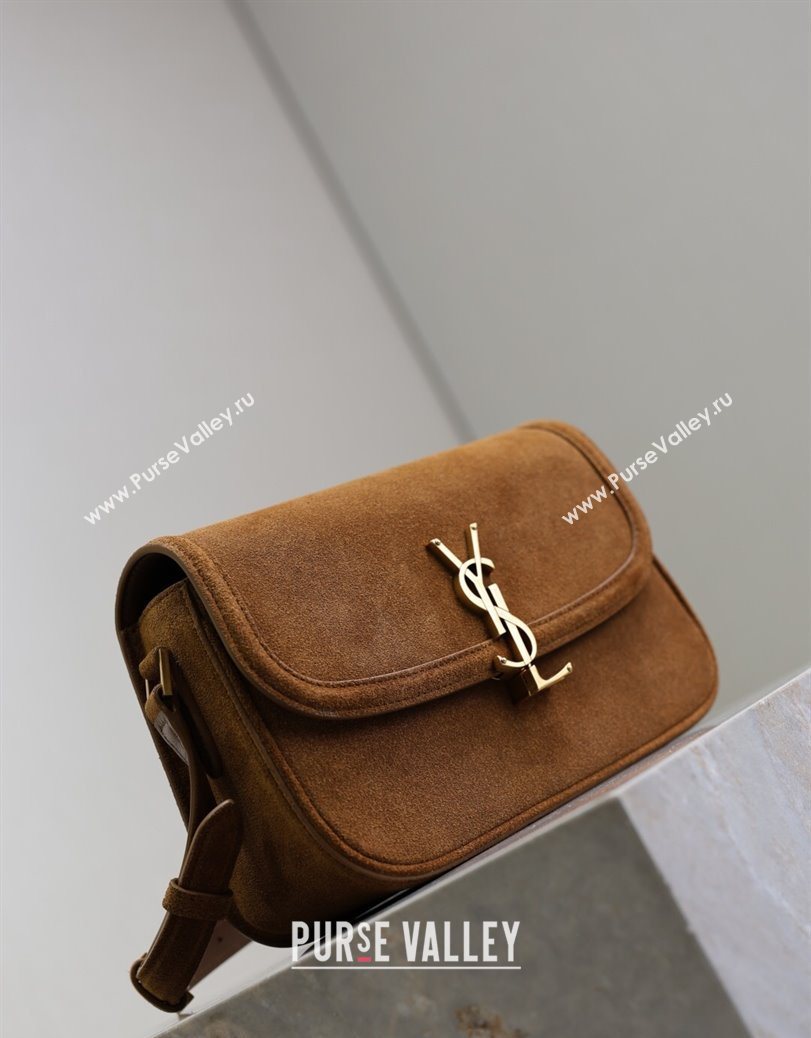Saint Laurent Solferino Medium Bag in Suede Cognac Brown 2025 8323300 (YY-250801050)