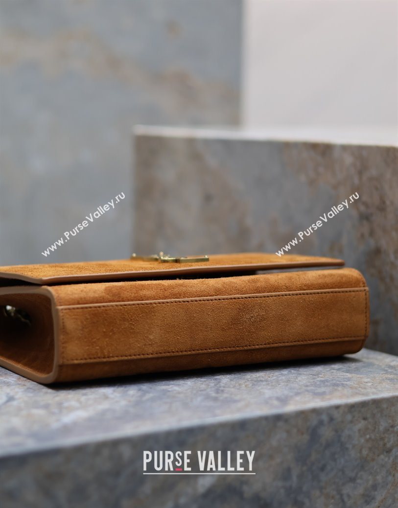 Saint Laurent Kate Medium Chain Bag in Suede 364021 Clay Yellow 2025 (YY-250801113)