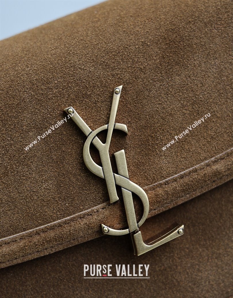 Saint Laurent Solferino Medium Bag in Suede Cognac Brown 2025 8323300 (YY-250801050)