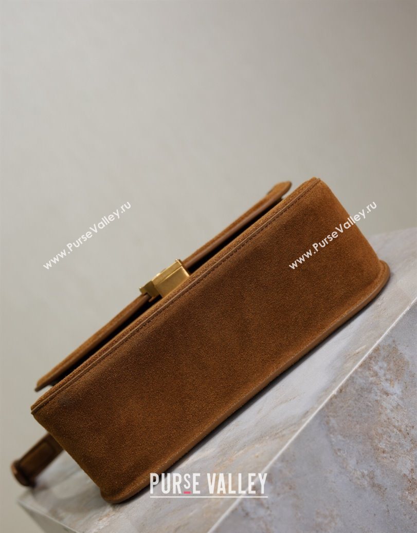 Saint Laurent Solferino Medium Bag in Suede Cognac Brown 2025 8323300 (YY-250801050)