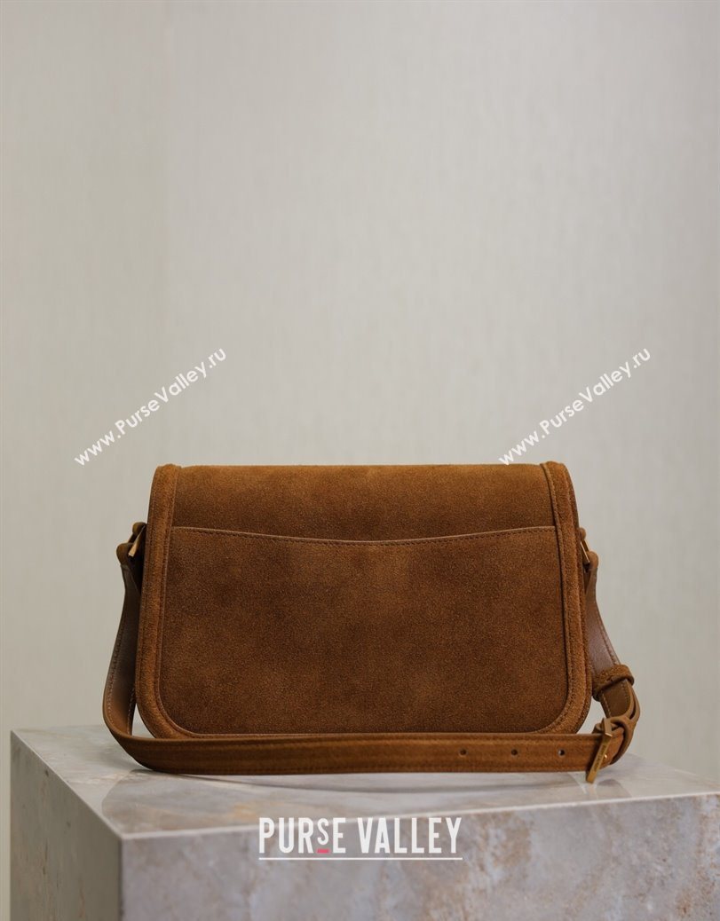 Saint Laurent Solferino Medium Bag in Suede Cognac Brown 2025 8323300 (YY-250801050)