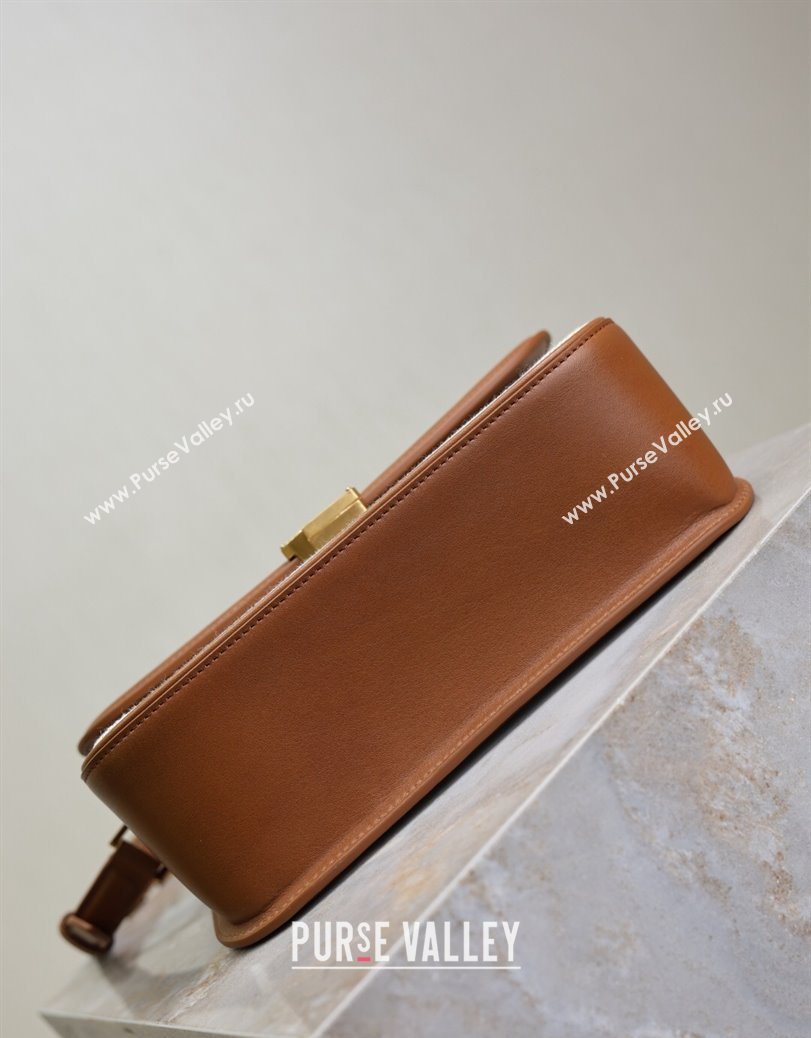 Saint Laurent Solferino Medium Bag in Cotton Linen and Leather Brown 2025 8323300 (YY-250801051)
