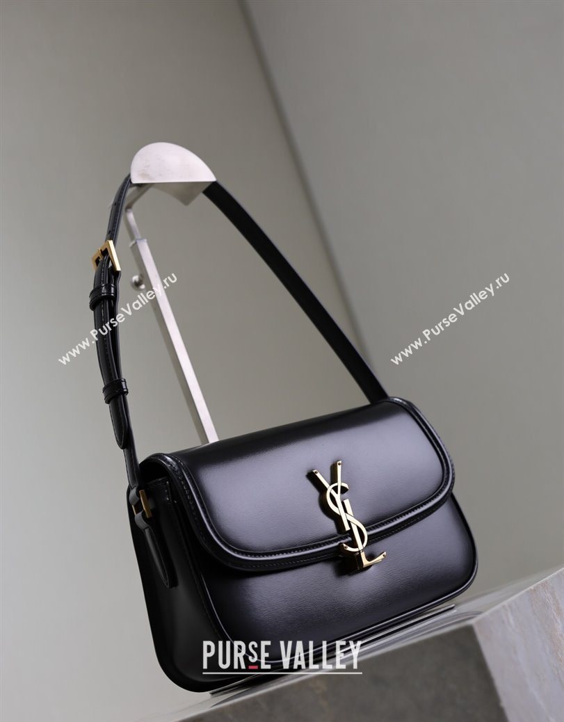Saint Laurent Solferino Medium Bag in Box Leather Black 2025 8323300 (YY-250801055)