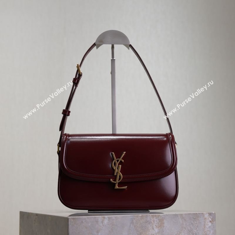Saint Laurent Solferino Medium Bag in Box Leather Rouge Cabernet 2025 8323300 (YY-250801053)
